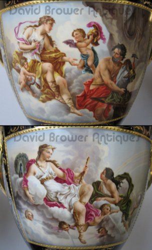 Pair of Vienna vases and covers