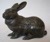 Japanese bronze model of a hare